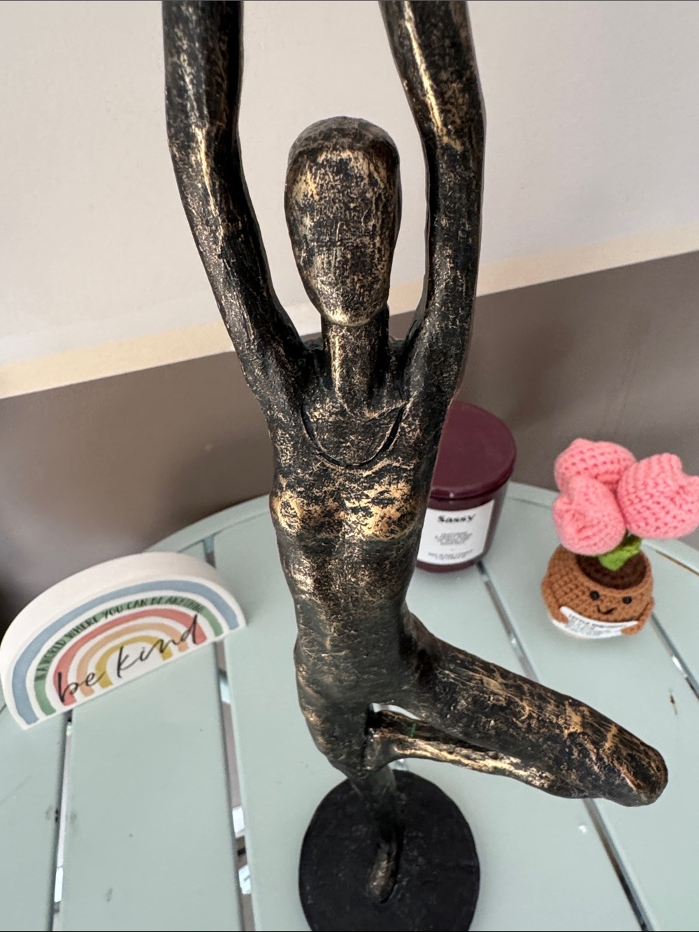 Abstract yoga Sculpture - Bronze Finish Home Art - Picture 8 of 9